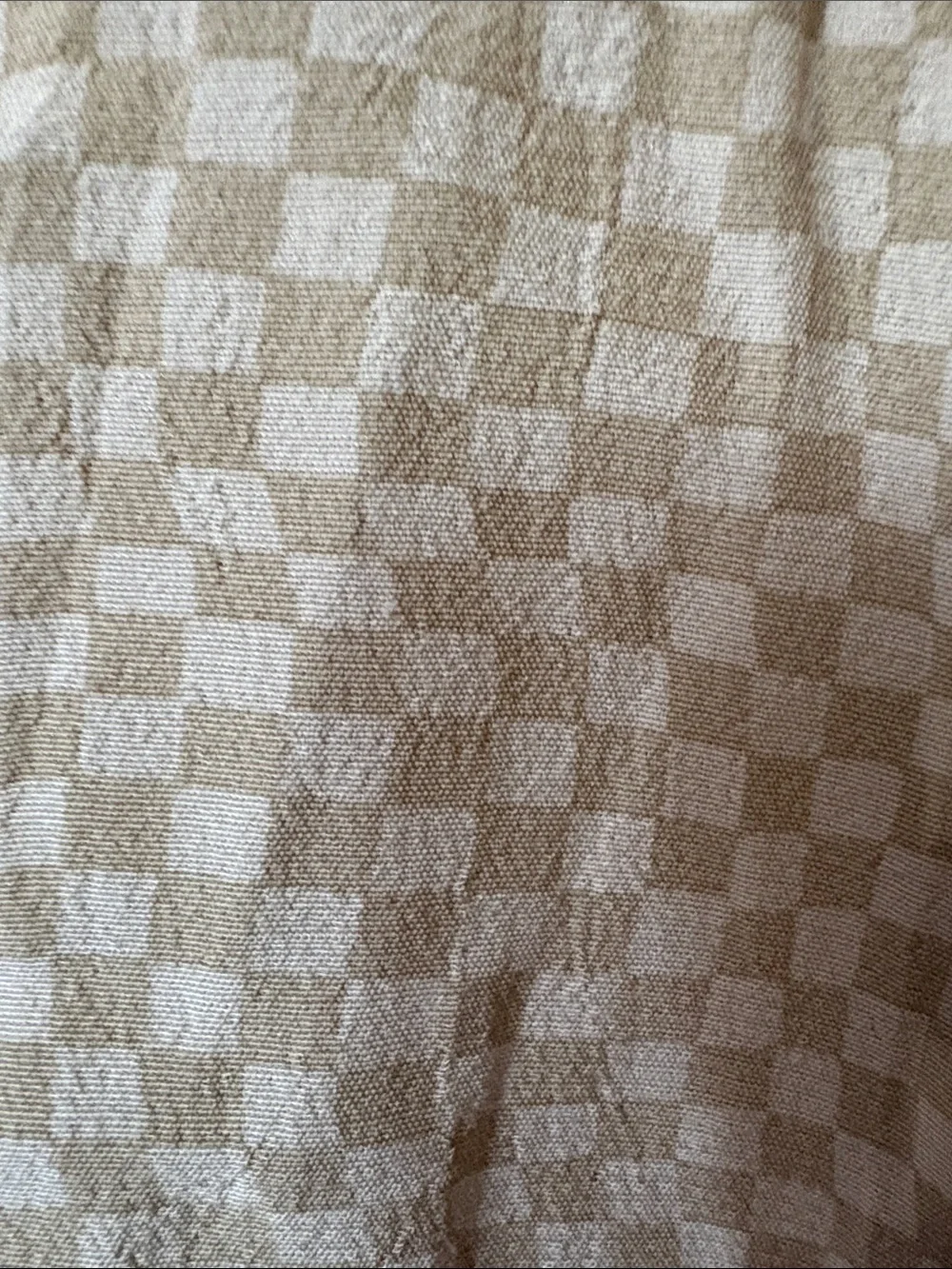 Vans Beige Checkerboard Long-Sleeve Button-Down Shirt